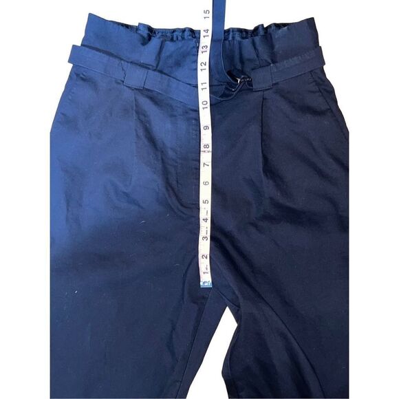 Ted Baker High Paper Bag Waist Tapered Black Trouser Pants size 6 - Picture 11 of 13